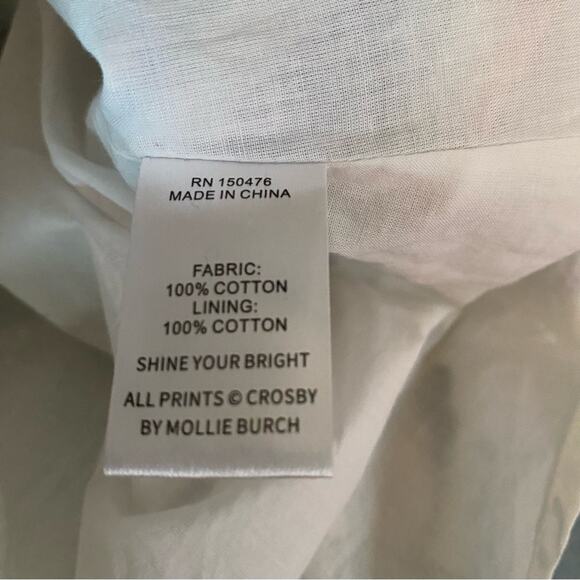 Crosby by Mollie Birch Island Lilies White Black Dress with Pockets size small - Picture 8 of 9